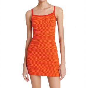 NEW MATTHEW BRUCH tank mini dress in red knit